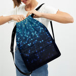 Blue Disco Lights Pattern Print Drawstring Backpack