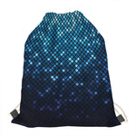 Blue Disco Lights Pattern Print Drawstring Bag