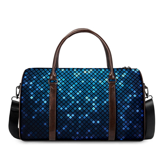 Blue Disco Lights Pattern Print Duffle Bag