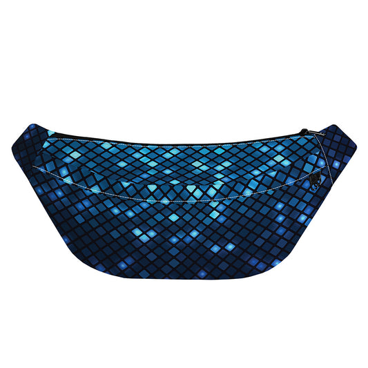 Blue Disco Lights Pattern Print Fanny Pack