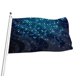Blue Disco Lights Pattern Print Flag