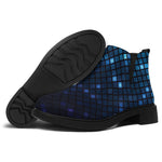 Blue Disco Lights Pattern Print Flat Ankle Boots