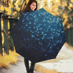 Blue Disco Lights Pattern Print Foldable Umbrella