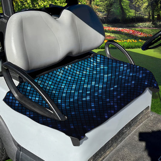 Blue Disco Lights Pattern Print Golf Cart Seat Cover