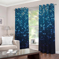 Blue Disco Lights Pattern Print Grommet Curtains