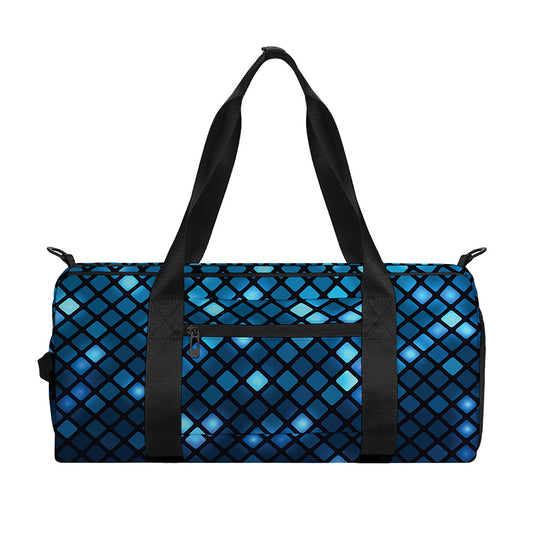 Blue Disco Lights Pattern Print Gym Bag