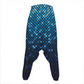 Blue Disco Lights Pattern Print Hammer Pants