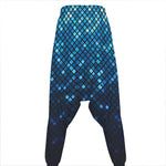 Blue Disco Lights Pattern Print Hammer Pants