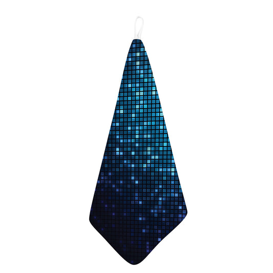 Blue Disco Lights Pattern Print Hand Towel