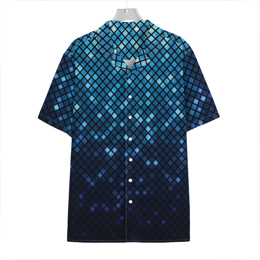 Blue Disco Lights Pattern Print Hawaiian Shirt