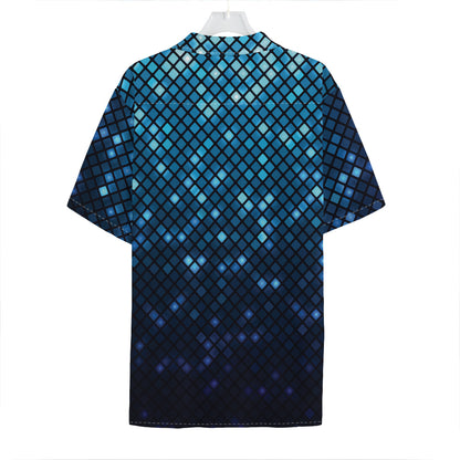 Blue Disco Lights Pattern Print Hawaiian Shirt