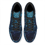 Blue Disco Lights Pattern Print High Top Leather Sneakers