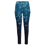 Blue Disco Lights Pattern Print High-Waisted Pocket Leggings
