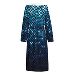 Blue Disco Lights Pattern Print Hooded Bathrobe