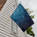 Blue Disco Lights Pattern Print House Flag
