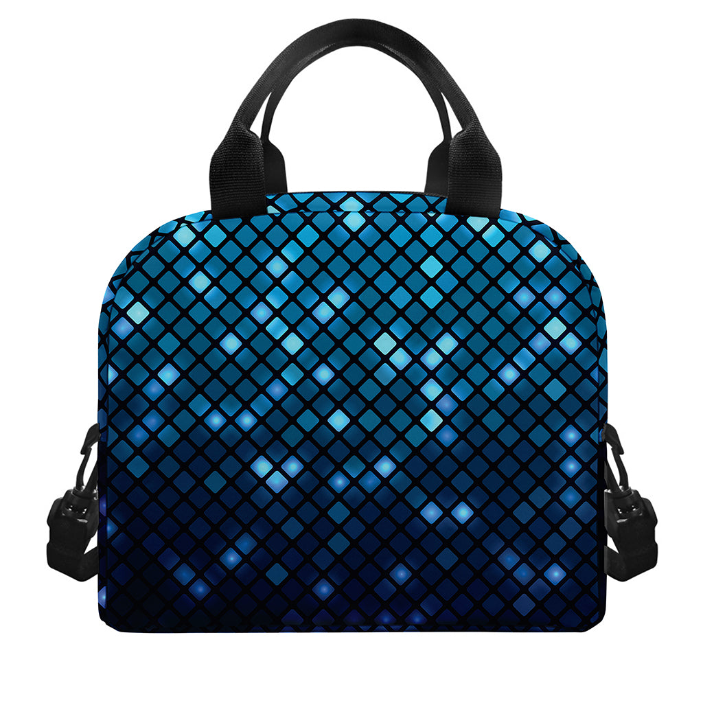 Blue Disco Lights Pattern Print Insulated Lunch Bag