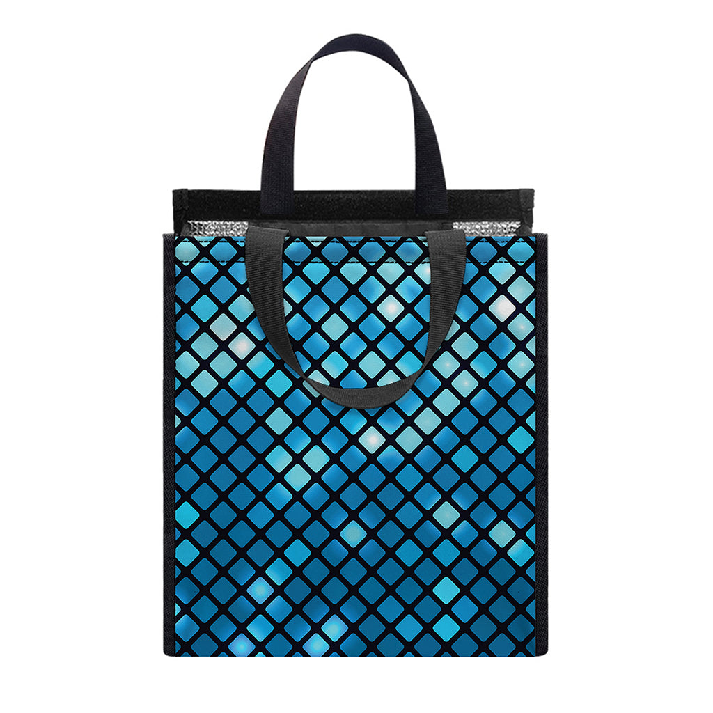 Blue Disco Lights Pattern Print Insulated Lunch Tote