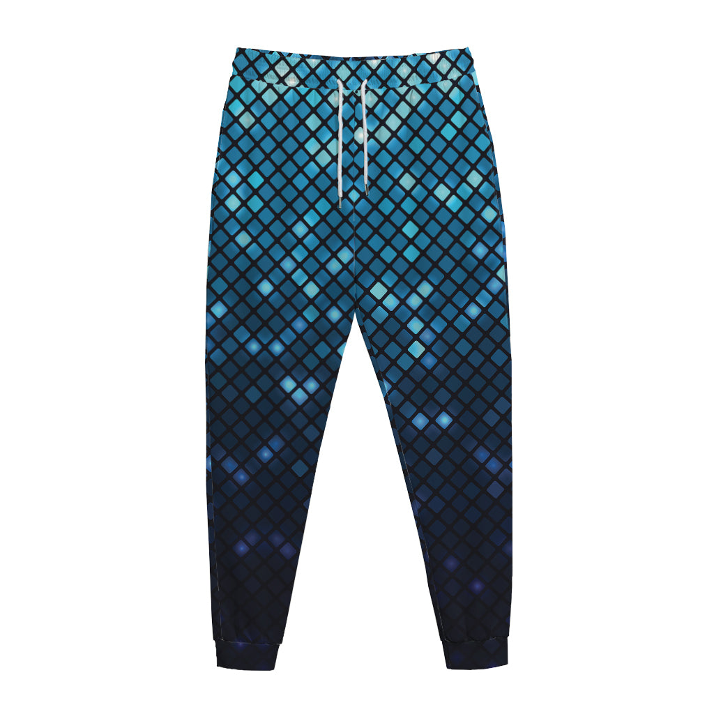 Blue Disco Lights Pattern Print Jogger Pants