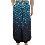Blue Disco Lights Pattern Print Lantern Pants