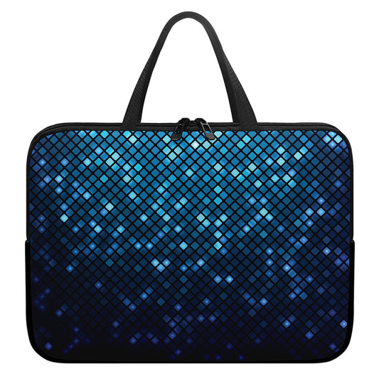Blue Disco Lights Pattern Print Laptop Sleeve With Handle