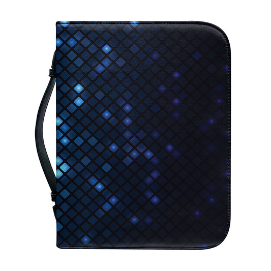 Blue Disco Lights Pattern Print Leather Bible Cover