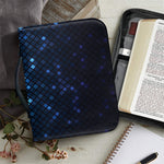 Blue Disco Lights Pattern Print Leather Bible Cover