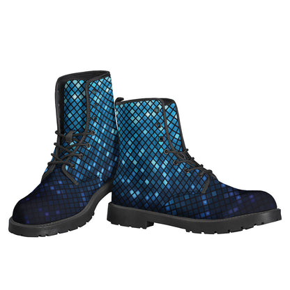 Blue Disco Lights Pattern Print Backpack