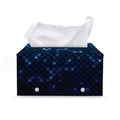 Blue Disco Lights Pattern Print Leather Tissue Box Cover