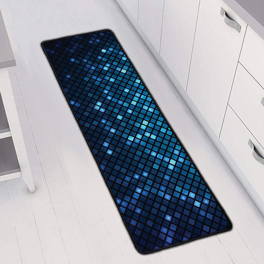 Blue Disco Lights Pattern Print Long Kitchen Mat
