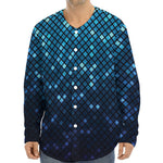 Blue Disco Lights Pattern Print Long Sleeve Baseball Jersey