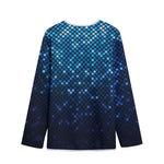 Blue Disco Lights Pattern Print Long Sleeve Short Coat