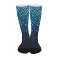 Blue Disco Lights Pattern Print Long Socks
