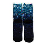 Blue Disco Lights Pattern Print Long Socks