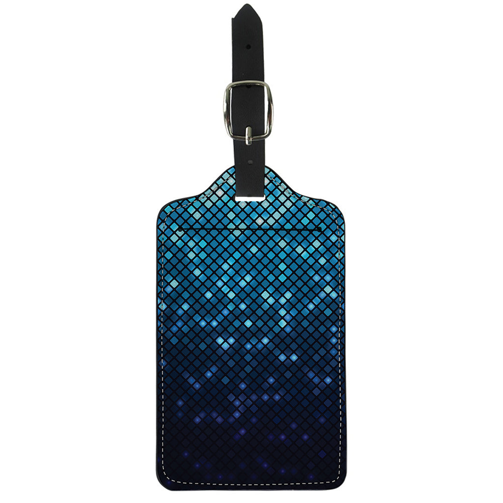 Blue Disco Lights Pattern Print Luggage Tag