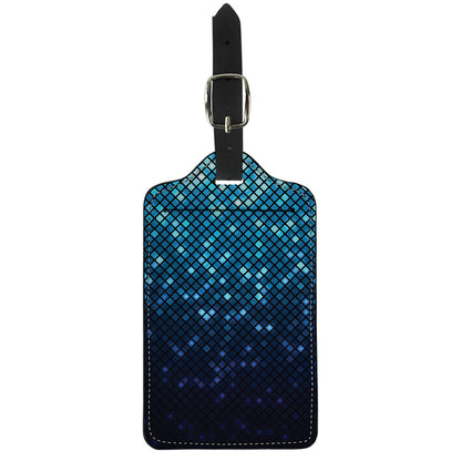 Blue Disco Lights Pattern Print Luggage Tag
