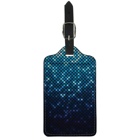 Blue Disco Lights Pattern Print Luggage Tag