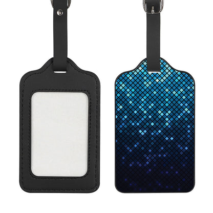 Blue Disco Lights Pattern Print Luggage Tag
