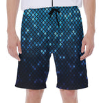 Blue Disco Lights Pattern Print Men's Beach Shorts