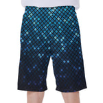 Blue Disco Lights Pattern Print Men's Beach Shorts