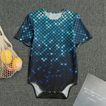 Blue Disco Lights Pattern Print Men's Bodysuit