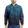 Blue Disco Lights Pattern Print Men's Bomber Jacket