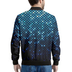 Blue Disco Lights Pattern Print Men's Bomber Jacket