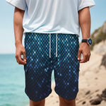 Blue Disco Lights Pattern Print Men's Cargo Shorts
