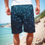 Blue Disco Lights Pattern Print Men's Cargo Shorts