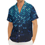 Blue Disco Lights Pattern Print Men's Deep V-Neck Shirt
