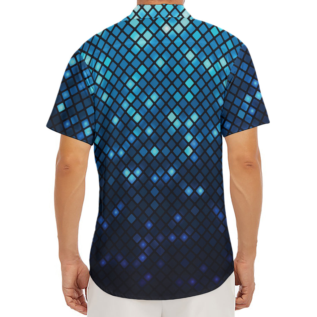 Blue Disco Lights Pattern Print Men's Deep V-Neck Shirt
