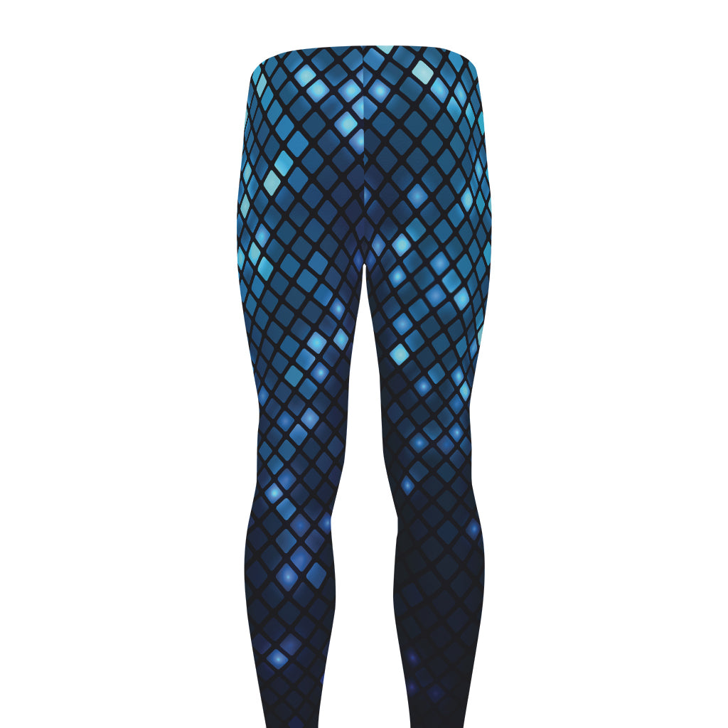 Blue Disco Lights Pattern Print Men's leggings