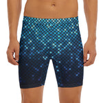 Blue Disco Lights Pattern Print Men's Long Boxer Briefs