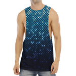 Blue Disco Lights Pattern Print Men's Muscle Tank Top