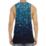 Blue Disco Lights Pattern Print Men's Muscle Tank Top